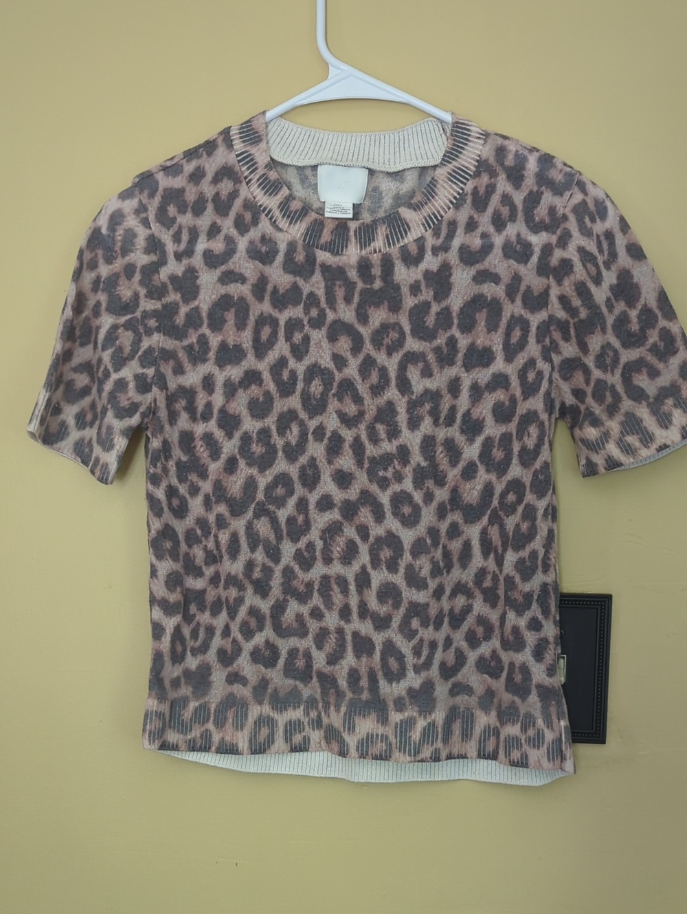 H&M Animal Print Light Short Sleeve Sweater
